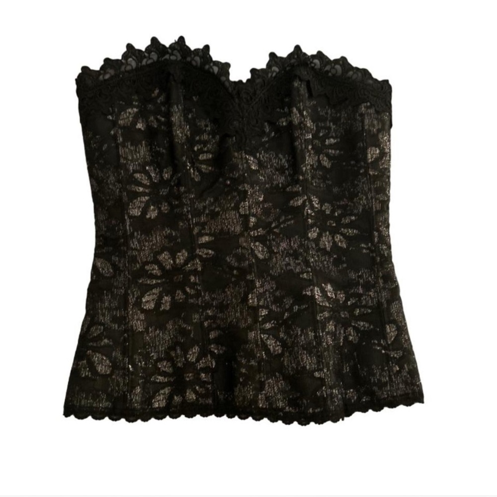 Frederick's of Hollywood Black Embellished Sleeveless Bodysuit